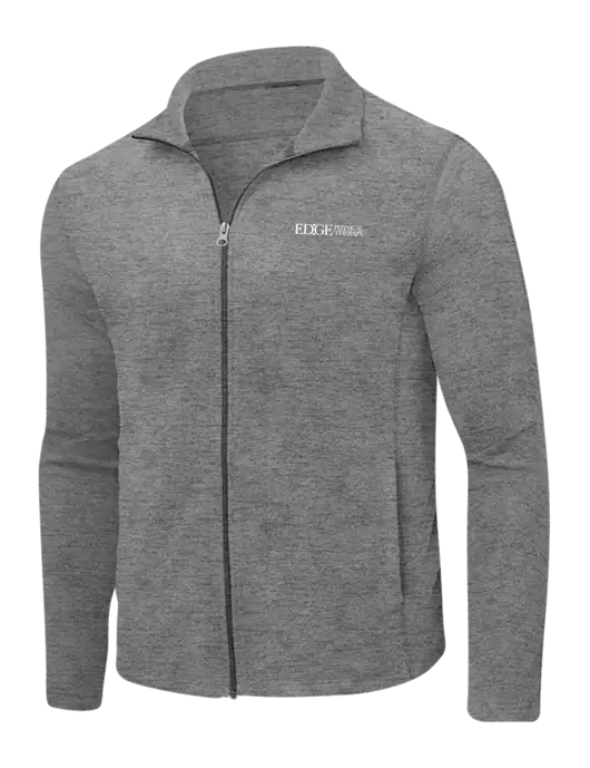 Medium Grey Heather Microfleece Full-Zip Jacket w/Edge Physical Therapy Logo