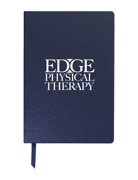 Achieve Navy Hardcover Journal, 5.5 x 8.37 w/Edge Physical Therapy Logo