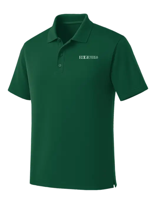Dark Green Dry Zone UV Micro Mesh Polo w/Edge Physical Therapy Logo