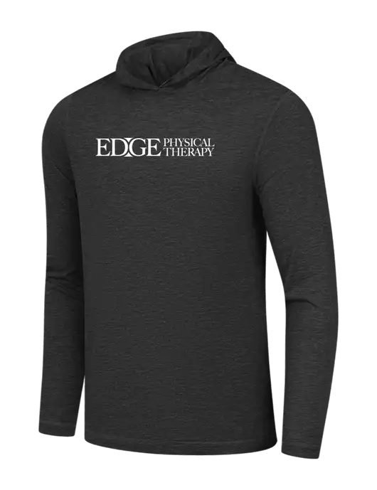 Simply Soft Black Frost Tri Long Sleeve Hoodie w/Edge Physical Therapy Logo