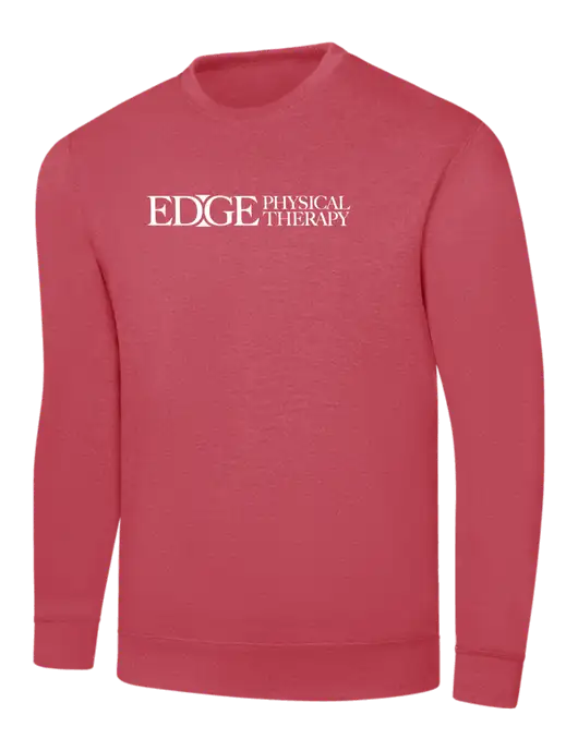 Heather Red 7.8 oz Ring Spun Crew Sweatshirt w/Edge Physical Therapy Logo