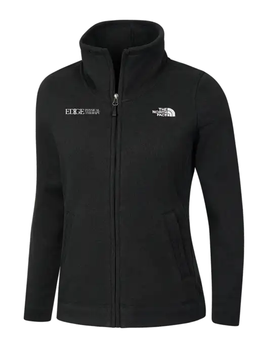 North Face Womens Black Heather Sweater Fleece Jacket w/Edge Physical Therapy Logo