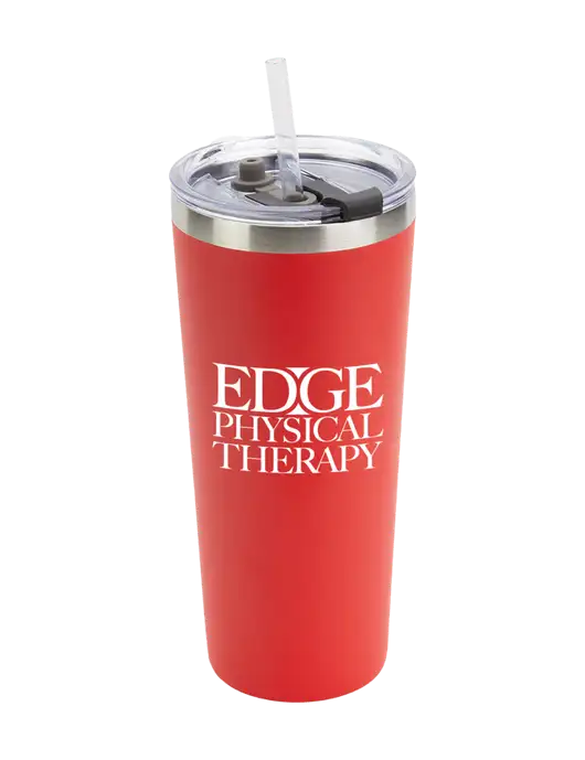 Brighton Red 20 oz Insulated Tumbler & Straw w/Edge Physical Therapy Logo