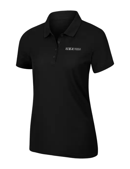 Womens Black Core Classic Pique Polo w/Edge Physical Therapy Logo