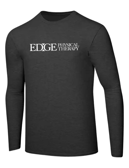 Ring Spun Dark Heather Grey 4.5 oz Long Sleeve T-Shirt w/Edge Physical Therapy Logo