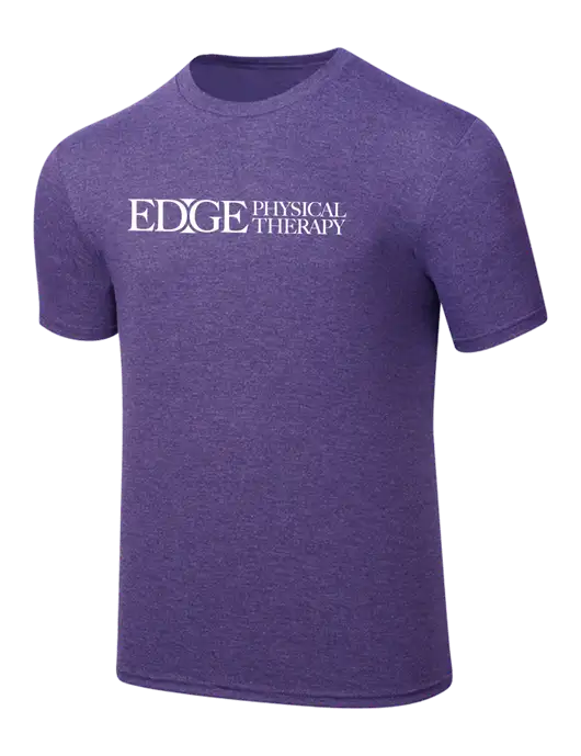 Simply Soft Purple Frost 4.5oz  Poly/Combed Ring Spun Cotton T-Shirt w/Edge Physical Therapy Logo