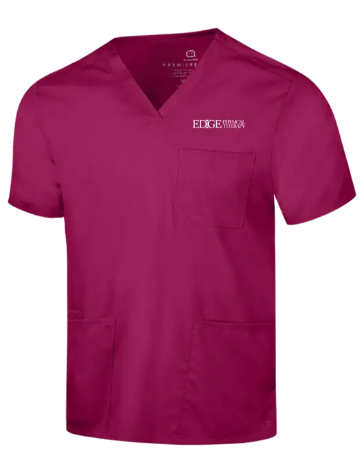 Wink Wine Mens Premiere Flex V-Neck Top w/Edge Physical Therapy Logo