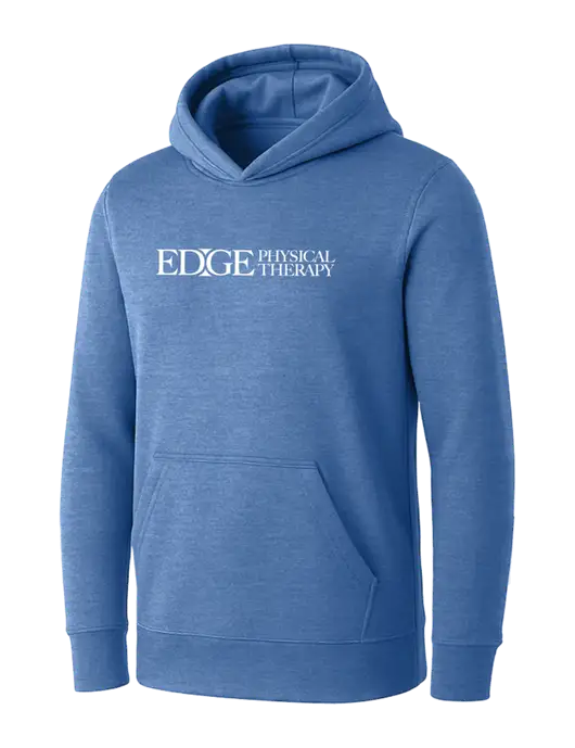 Womens Royal Heather Core Fleece Pullover Hooded Sweatshirt w/Edge Physical Therapy Logo