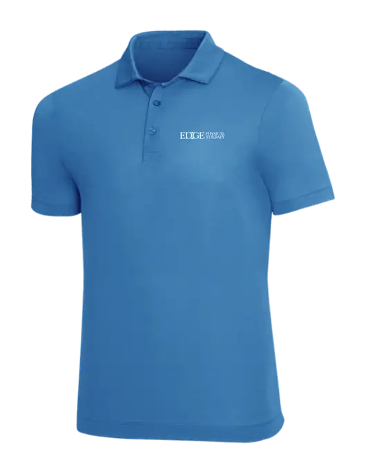 Mercer+Mettle Dark Sapphire Blue Stretch Jersey Polo w/Edge Physical Therapy Logo