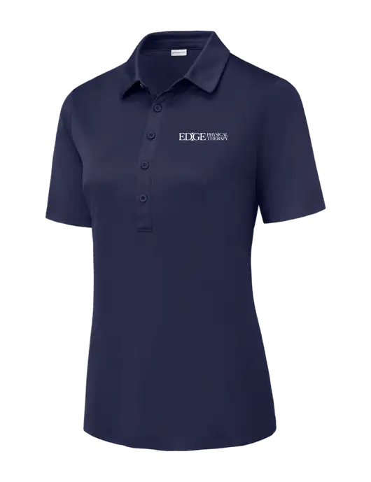 True Navy Womens Posi-UV Pro Polo w/Edge Physical Therapy Logo