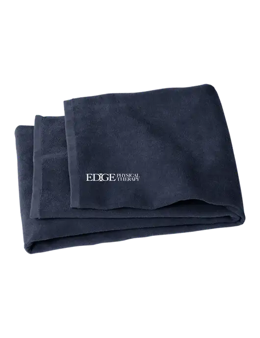 Navy Beach Towel w/Edge Physical Therapy Logo