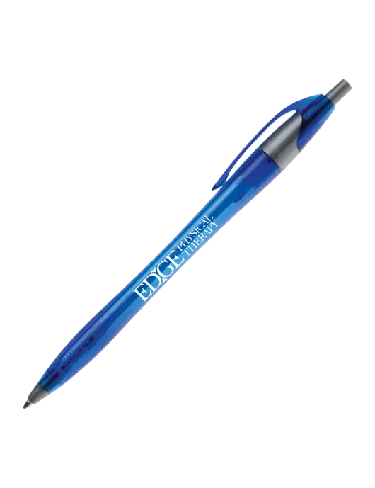 Novella Translucent Blue/Silver Jewel Pen - Blue Ink w/Edge Physical Therapy Logo
