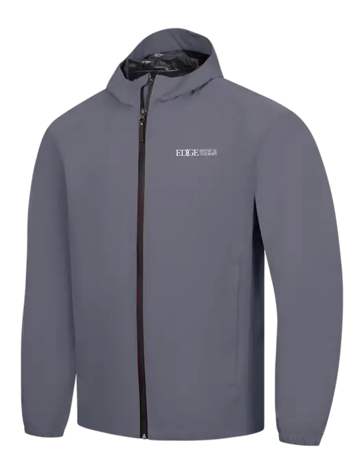 Dark Grey Essential Rain Jacket w/Edge Physical Therapy Logo