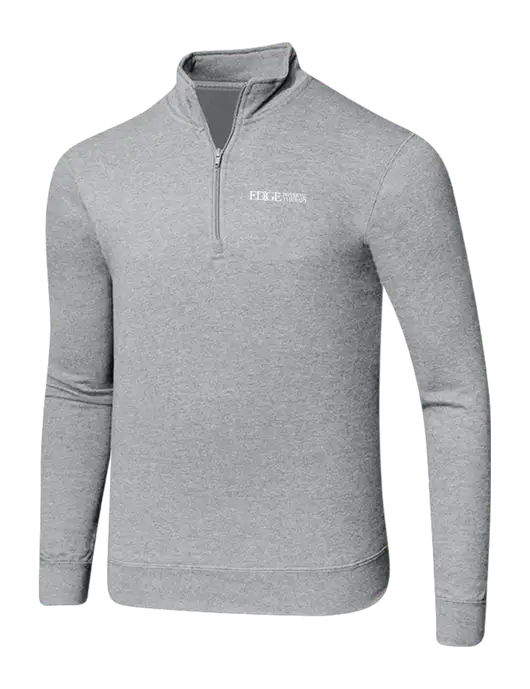 Light Heather Grey 8.5 oz Ring Spun 1/4 Zip Pullover Sweatshirt w/Edge Physical Therapy Logo