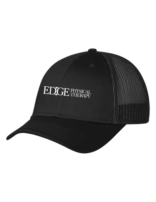 Black Mesh Trucker Cap Snap Back w/Edge Physical Therapy Logo