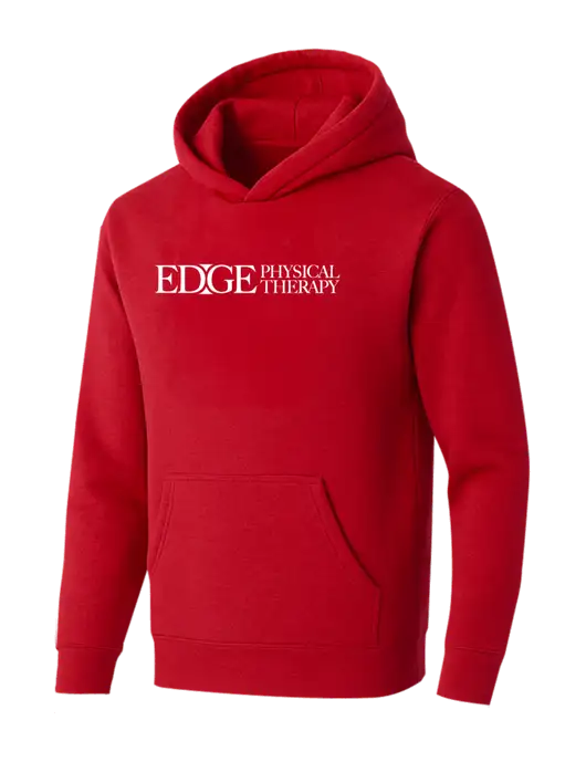 BELLA+CANVAS Red Sponge Fleece Pullover Hoodie w/Edge Physical Therapy Logo