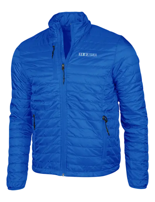 Dark Royal Blue Puffy Packable Jacket w/Edge Physical Therapy Logo