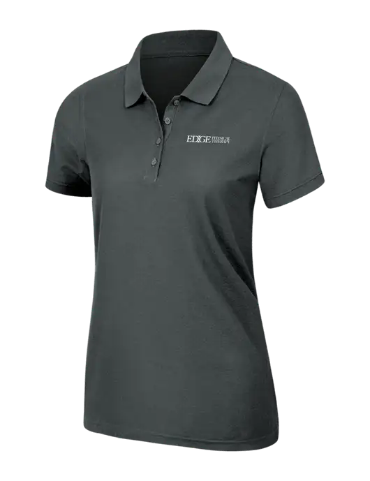 Dark Grey Womens Core Classic Pique Polo w/Edge Physical Therapy Logo