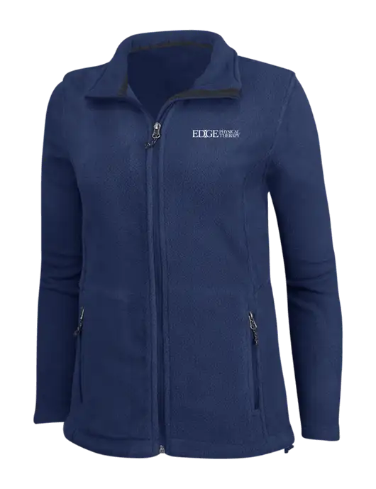 Womens Navy Fleece Jacket w/Edge Physical Therapy Logo