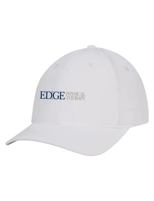 White Nylon Twill Performance Cap w/Edge Physical Therapy Logo