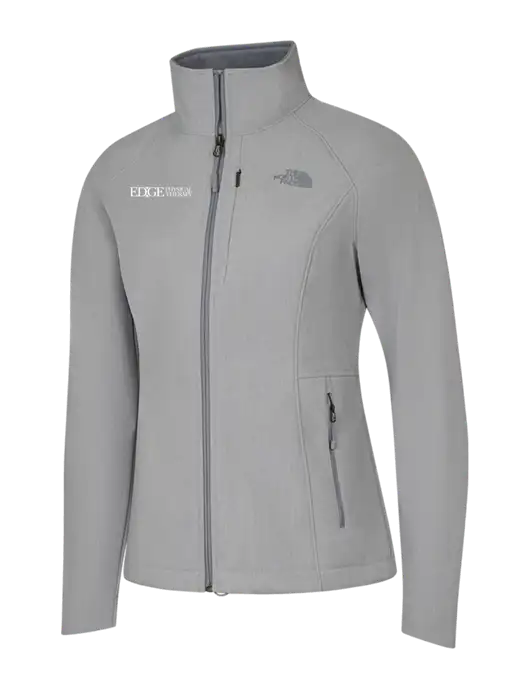 North Face Womens Light Grey Heather Apex Barrier Soft Shell Jacket  w/Edge Physical Therapy Logo