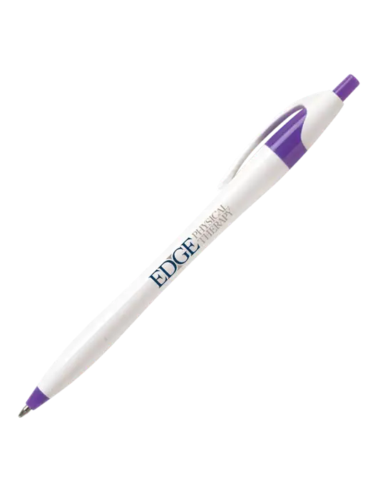 Novella Purple/White Splash Pen - Blue Ink w/Edge Physical Therapy Logo