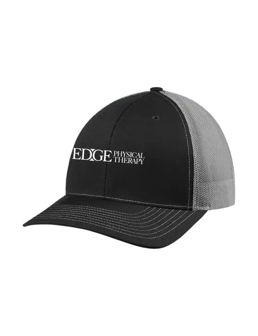 Richardson Adjustable Snapback Original 112 Trucker Cap Black w/Charcoal Mesh w/Edge Physical Therapy Logo