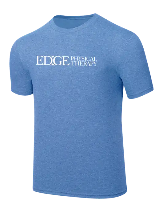 Simply Soft Carolina Blue Frost 4.5oz  Poly/Combed Ring Spun Cotton T-Shirt w/Edge Physical Therapy Logo