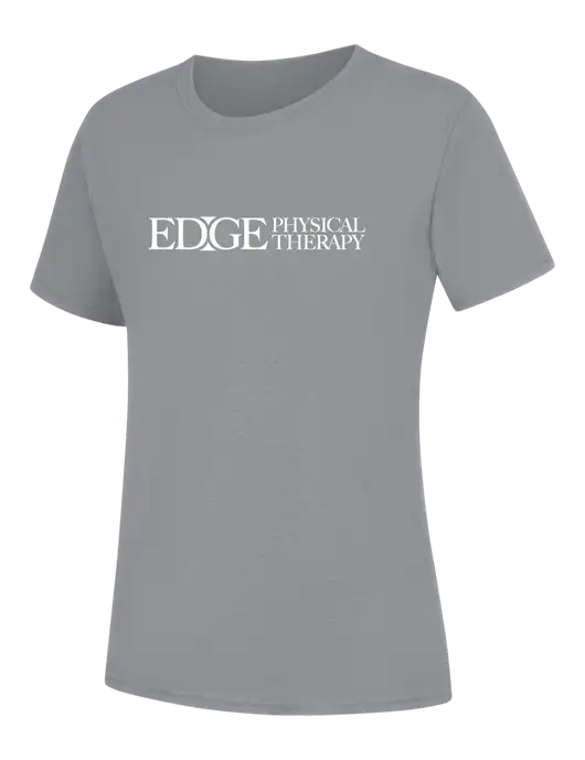 Womens Light Grey Heather Core Blend Tee w/Edge Physical Therapy Logo