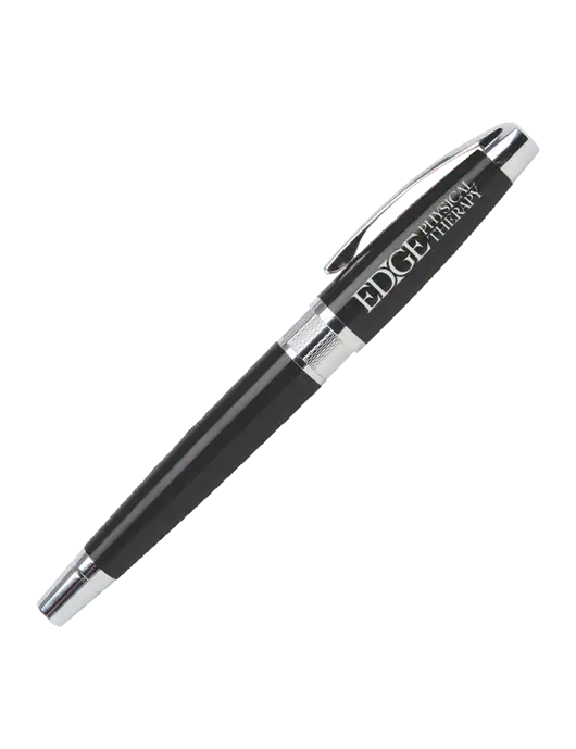 Masscotti Black Rollerball Pen - Black Ink w/Edge Physical Therapy Logo