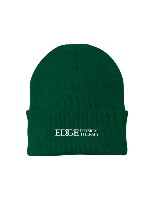 Dark Green Knit Cap w/Edge Physical Therapy Logo