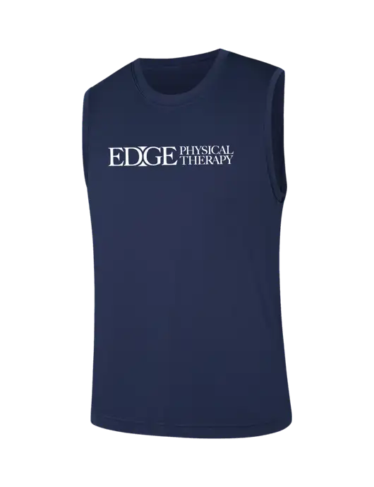 Sleeveless Navy PosiCharge Competitor Tee w/Edge Physical Therapy Logo