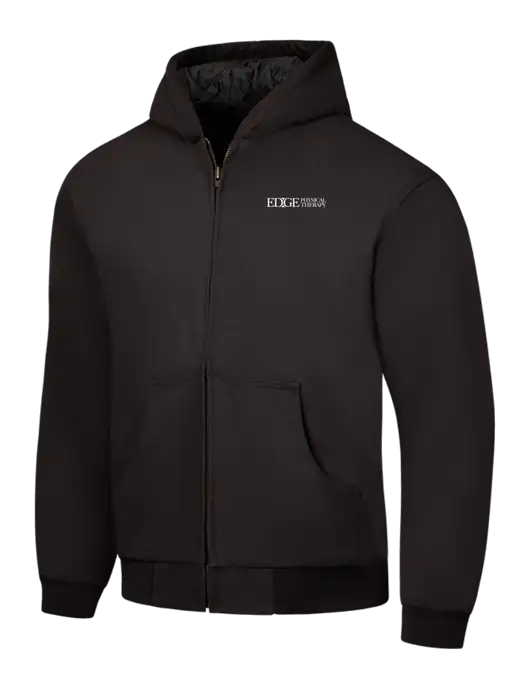 CornerStone Black Duck Cloth Hooded Work Jacket w/Edge Physical Therapy Logo