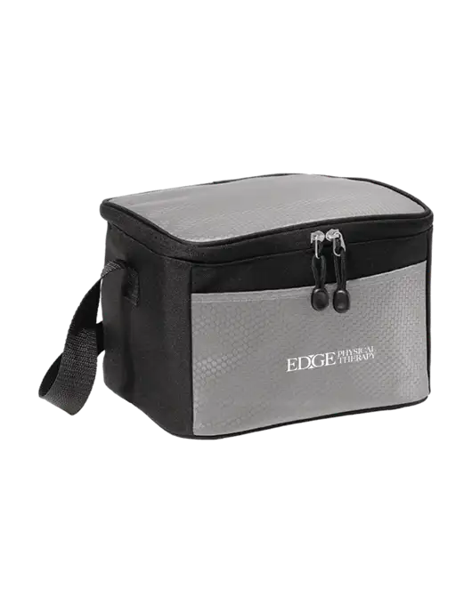 6 Can Grey/Black Cube Cooler w/Edge Physical Therapy Logo