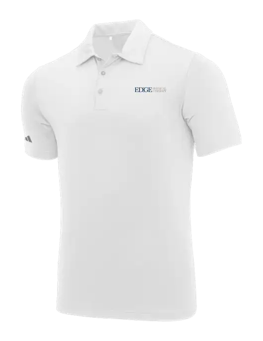 Adidas White Ultimate Solid Polo w/Edge Physical Therapy Logo