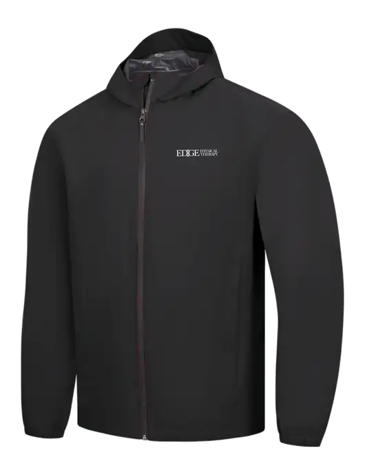 Black Essential Rain Jacket w/Edge Physical Therapy Logo
