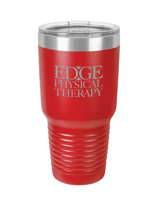 Polar Camel 30 oz Powder Coated Red Vacuum Insulated Tumbler  w/Edge Physical Therapy Logo
