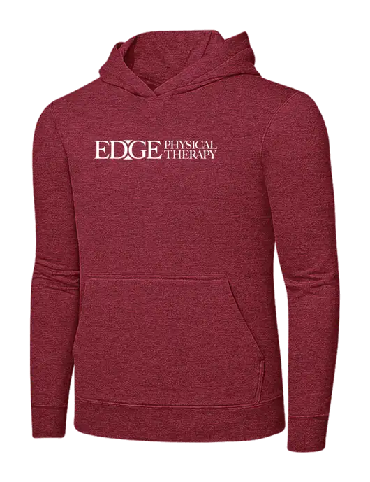 Heather Red 7.8 oz Ring Spun Hooded Sweatshirt w/Edge Physical Therapy Logo