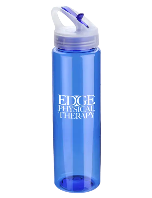 Buddy Blue 32 oz PET Bottle with Flip Lid w/Edge Physical Therapy Logo