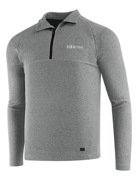 OGIO Petrol Grey Heather Transition 1/4 Zip Pullover w/Edge Physical Therapy Logo