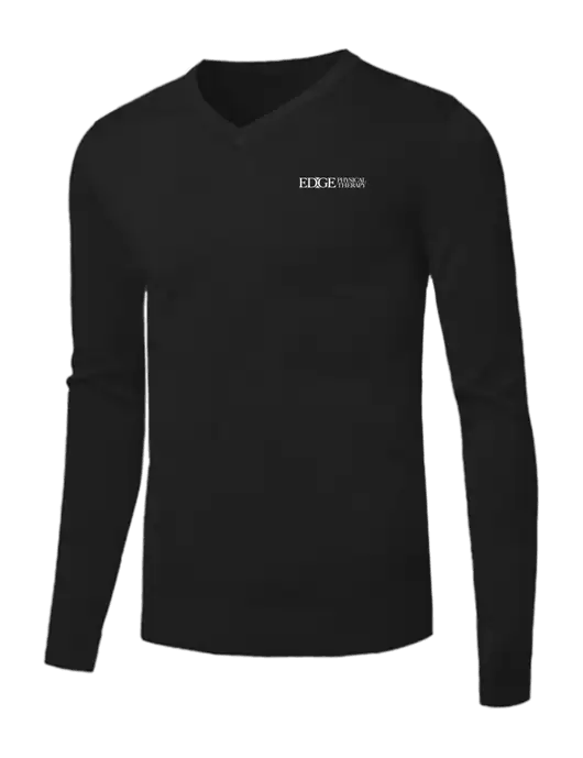 Brooks Brothers Black Washable Merino V-Neck Sweater w/Edge Physical Therapy Logo