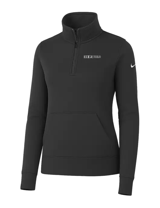 Nike Womens Dark Grey Club Fleece Sleeve Swoosh 1/2-Zip w/Edge Physical Therapy Logo