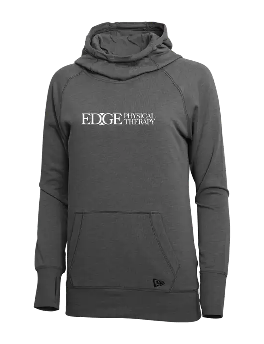 New Era Black Heather Womens Tri-Blend Fleece Pullover Hoodie w/Edge Physical Therapy Logo
