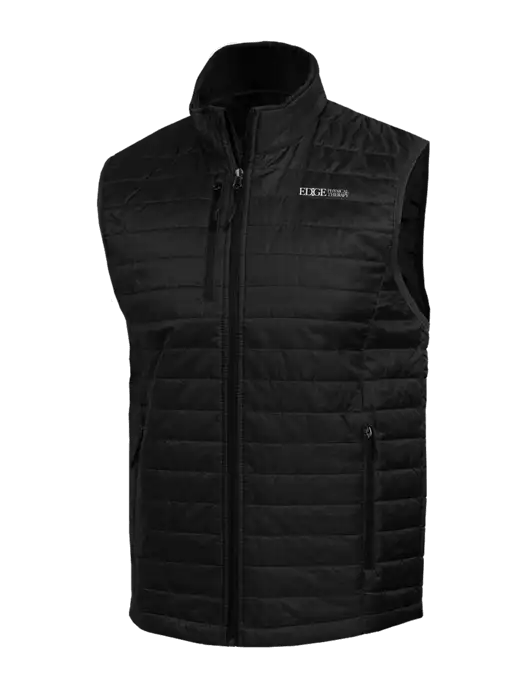Packable Black Puffy Vest w/Edge Physical Therapy Logo