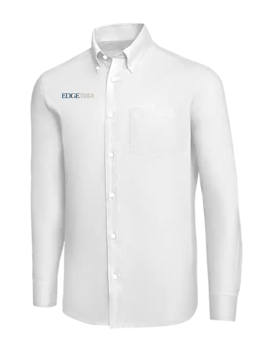 Brooks Brothers White Wrinkle-Free Stretch Nailhead Shirt w/Edge Physical Therapy Logo
