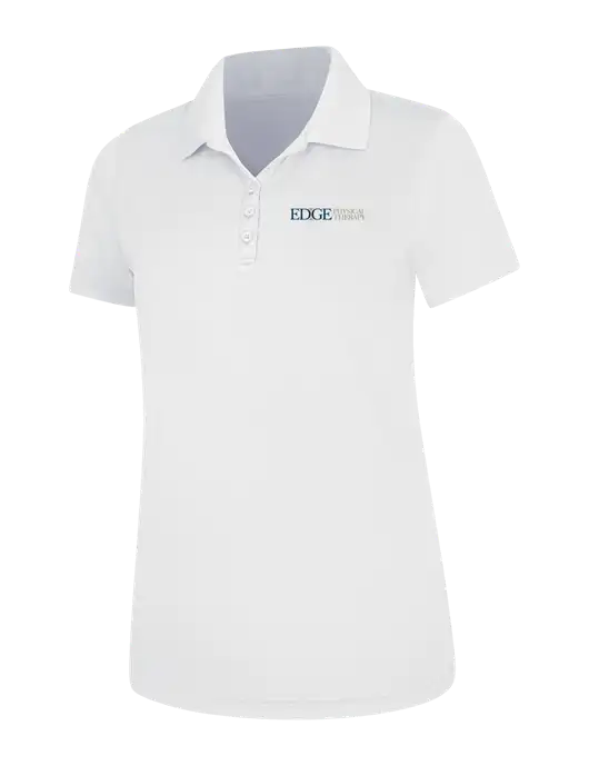 White Womens Dry Zone UV Mesh Polo w/Edge Physical Therapy Logo
