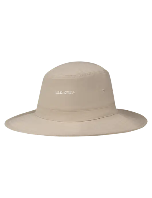 Tan Booney Sun Hat w/Edge Physical Therapy Logo
