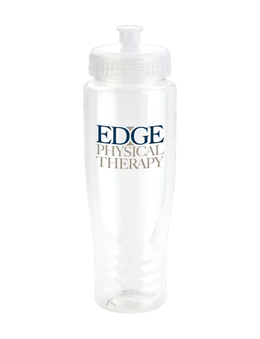 Roam Clear 28 oz Eco-Polyclear Bottle with Push Pull Lid w/Edge Physical Therapy Logo