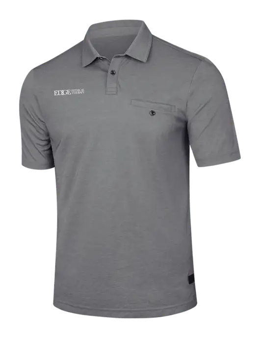 TravisMathew Medium Grey Heather Sunsetters Pocket Polo w/Edge Physical Therapy Logo