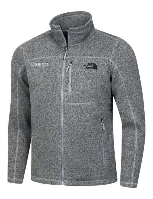 North Face Medium Grey Heather Sweater Fleece Jacket w/Edge Physical Therapy Logo